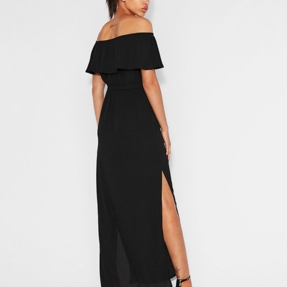 Express Off The Shoulder Tie Waist Maxi Dress‎ - Picture 3 of 6
